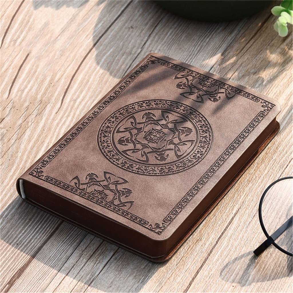Cuaderno portátil de PU con diseño vintage, Bloc de notas, papelería, regalo, viajero (C, talla única)