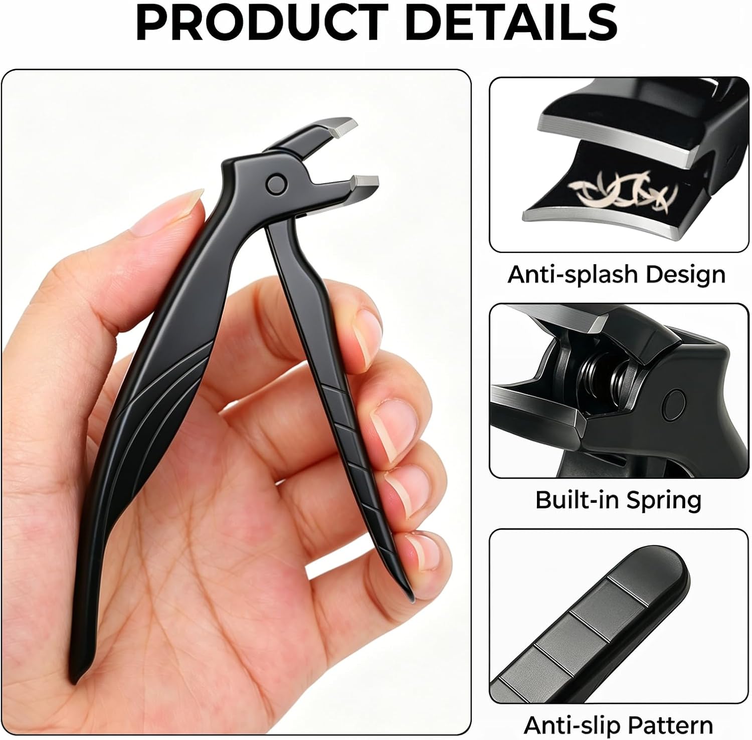 Toenail Clippers for Seniors Ingrown Thick Toenails Angled Head Large Toe Nail Clippers with Wide Jaw Opening Sharp Heavy Duty Fingernail Clipper Cutter with Catcher Long Handle for Men Women