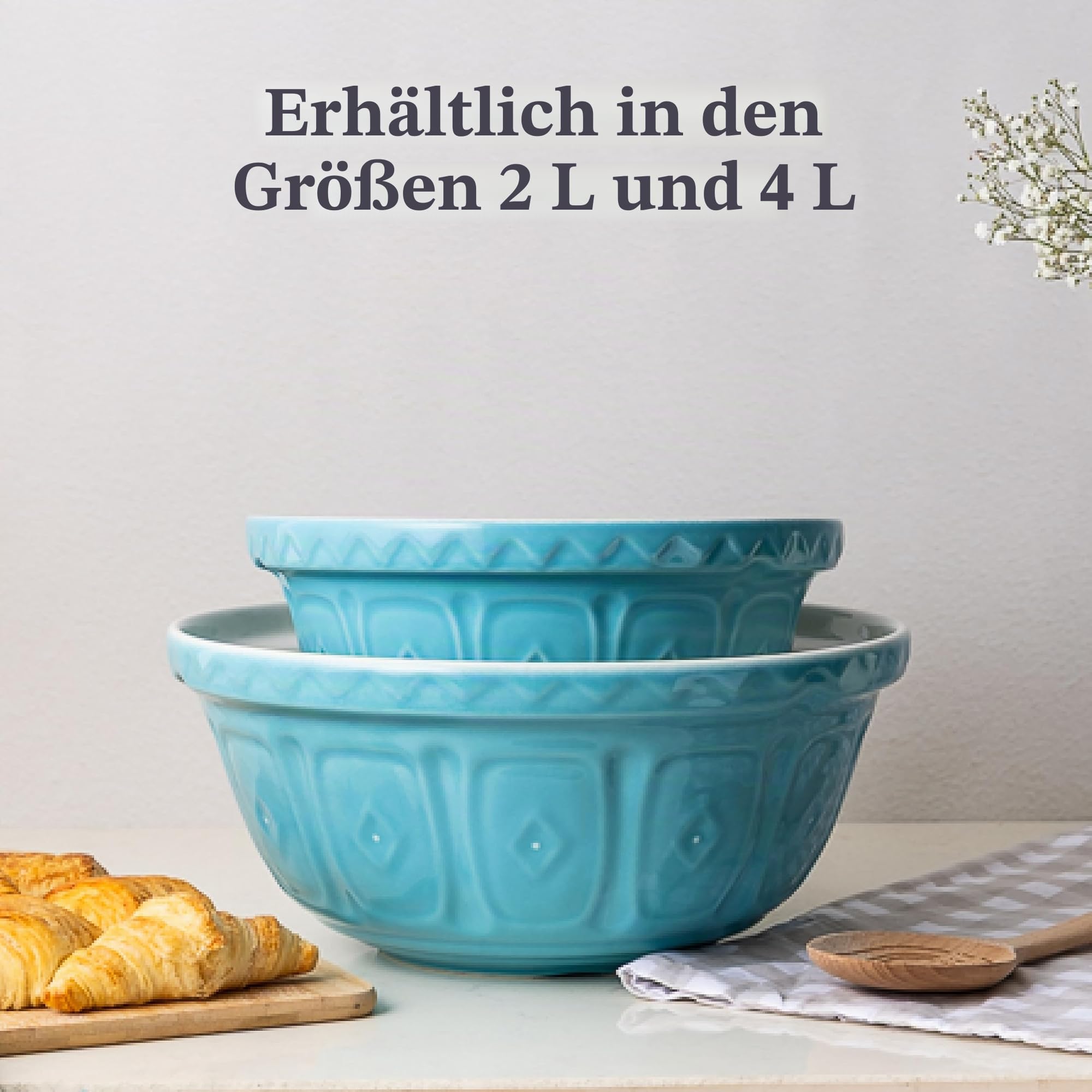 Mason Cash Color Mix S12 Rührschüssel, 29 cm, türkisblau