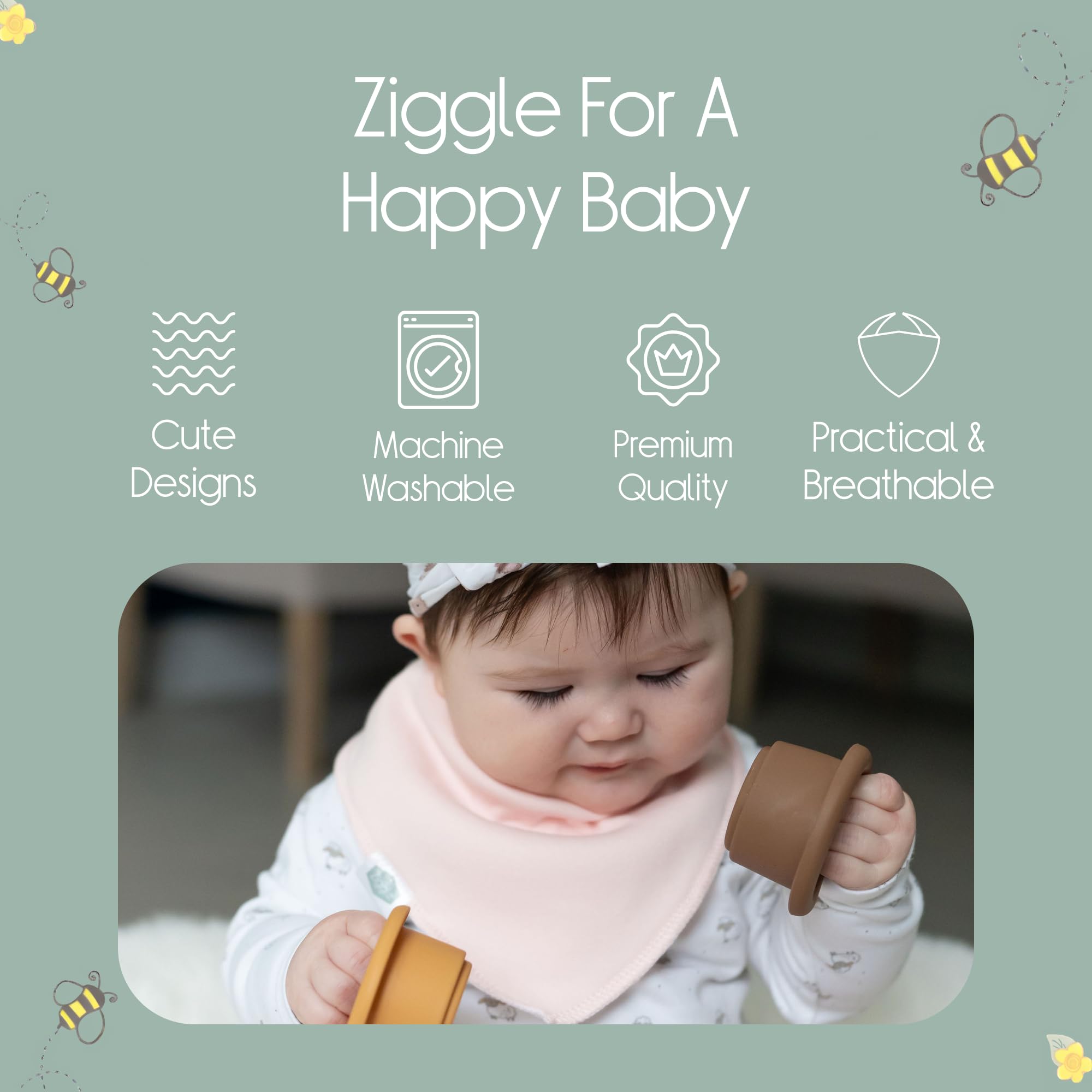 Bandana Dribble Bibs - Cotton Front Baby Bibs Newborn to 24 Months - Newborn Baby Gifts - Bibs For Comfortable Kids — view 120