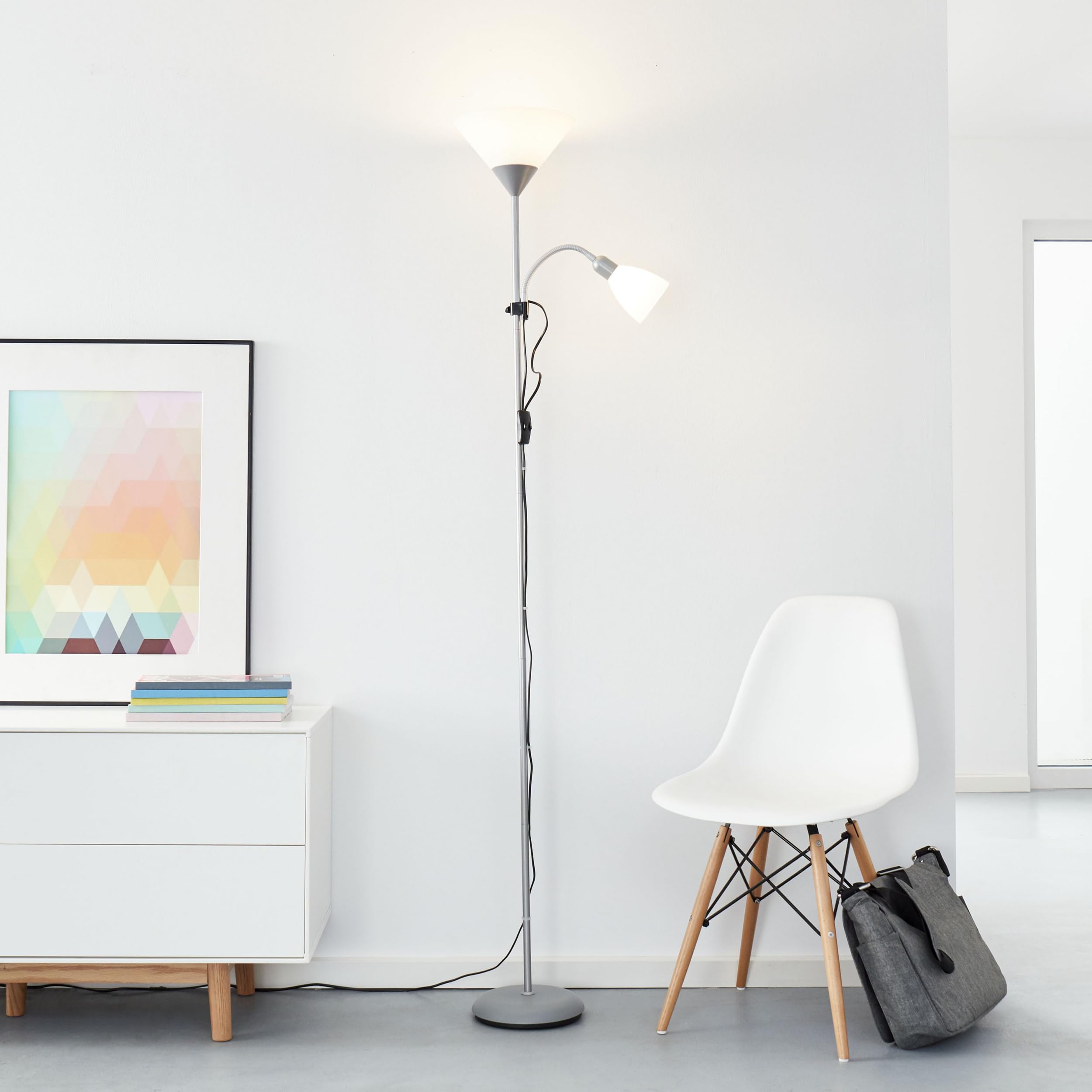 Plafonnier LED classique avec liseuse incluse 10W E27 et 3W E14 - 8