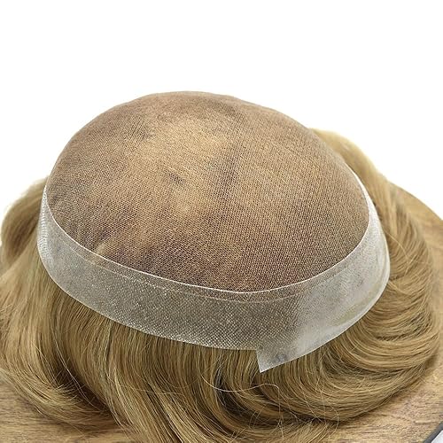 Miniatura 4 de Tupé para hombres, cabello humano, encaje francés, piezas de pelo tipo tupé, piel de polietileno alrededor de los hombres, sistema de reemplazo de