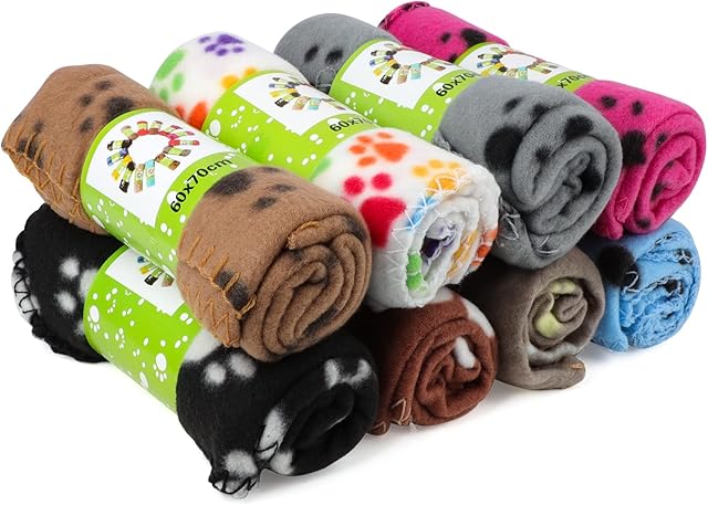 Sunallwell 8 Pack Pet Blankets for Dogs Cats Large Warm Blankets Fleece Comforter Cushion Lightweight Multiple Uses Puppy Washable Sleep Mat Pad Bed Cover for Kitten Puppy Pet Kennels Beds Crate