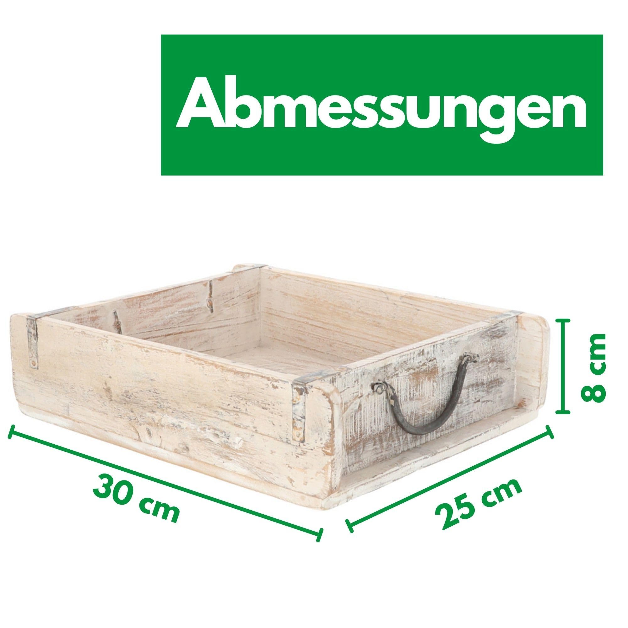 Novaliv 6x Holzkiste Vintage Weiß 30 x 25 x 8 cm Alte Ziegelform Holz Groß Allzweckkiste aus recyceltem Altholz Jede Form EIN Unikat ? Vintage Kiste Deko
