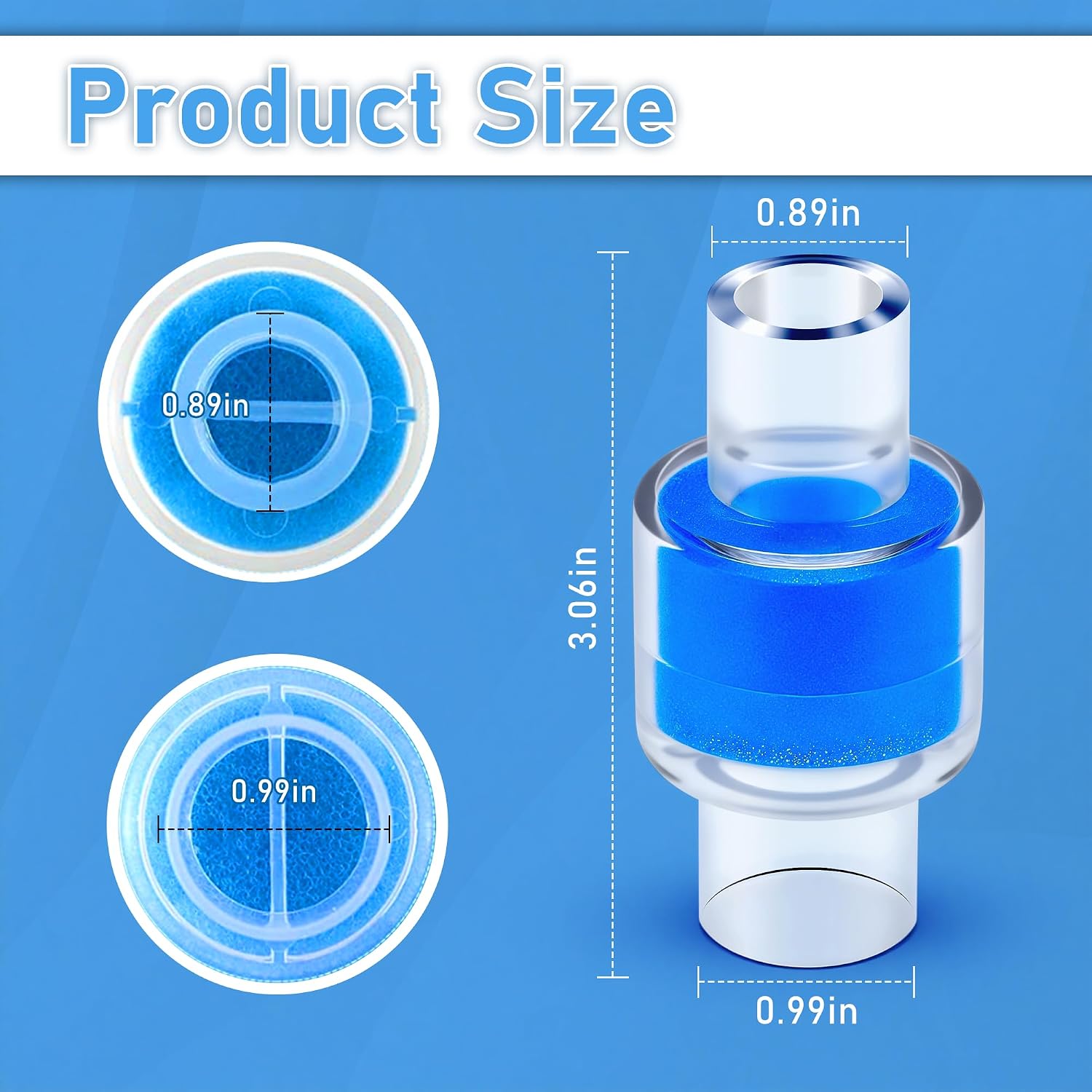 Upgraded HME Heat Moisture Exchange Replacement Filter for Z1, Z2, HME Humidification Systems, 22mm and 25mm Tubing, 12 Pack Individually Sealed Packaging Vypart