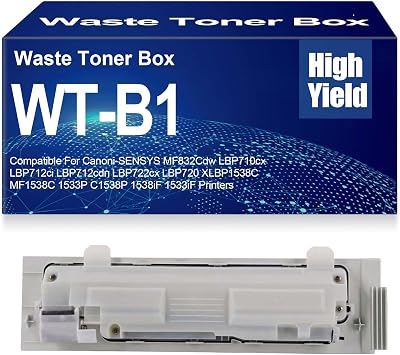 Compatible WT-B1 Waste Toner Cartridge Box Container for Canon-SENSYS MF832Cdw LBP710cx LBP712cdn LBP722cx LBP720 XLBP1538C MF1538C 1533P C1538P 1538iF 1533iF Printers,WTB1-1PC