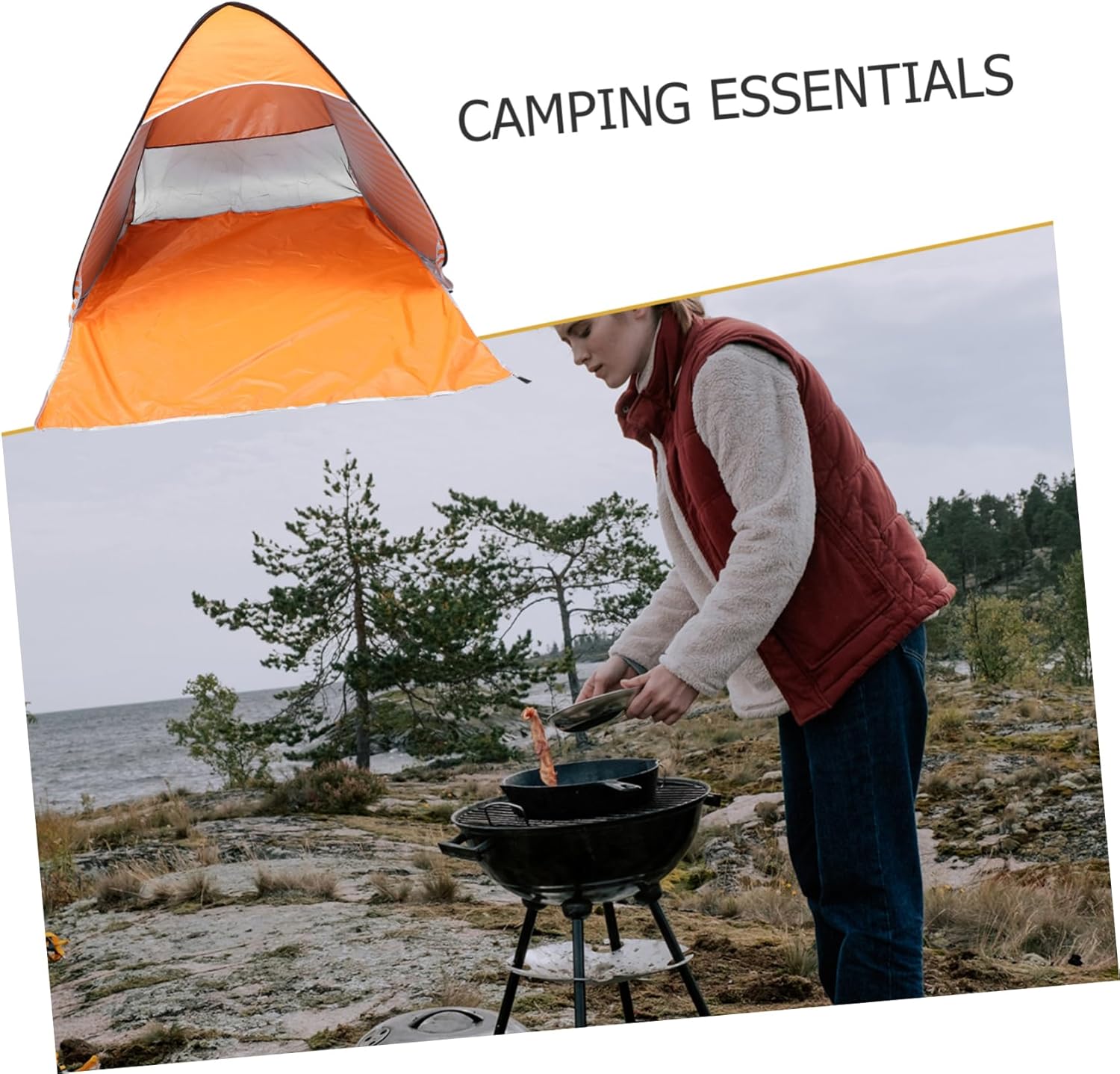 balacoo 1set Striped Pattern Automatic Camping Tent Easy Setup for Outdoor Activities for Beach and Hiking Accommodates Persons