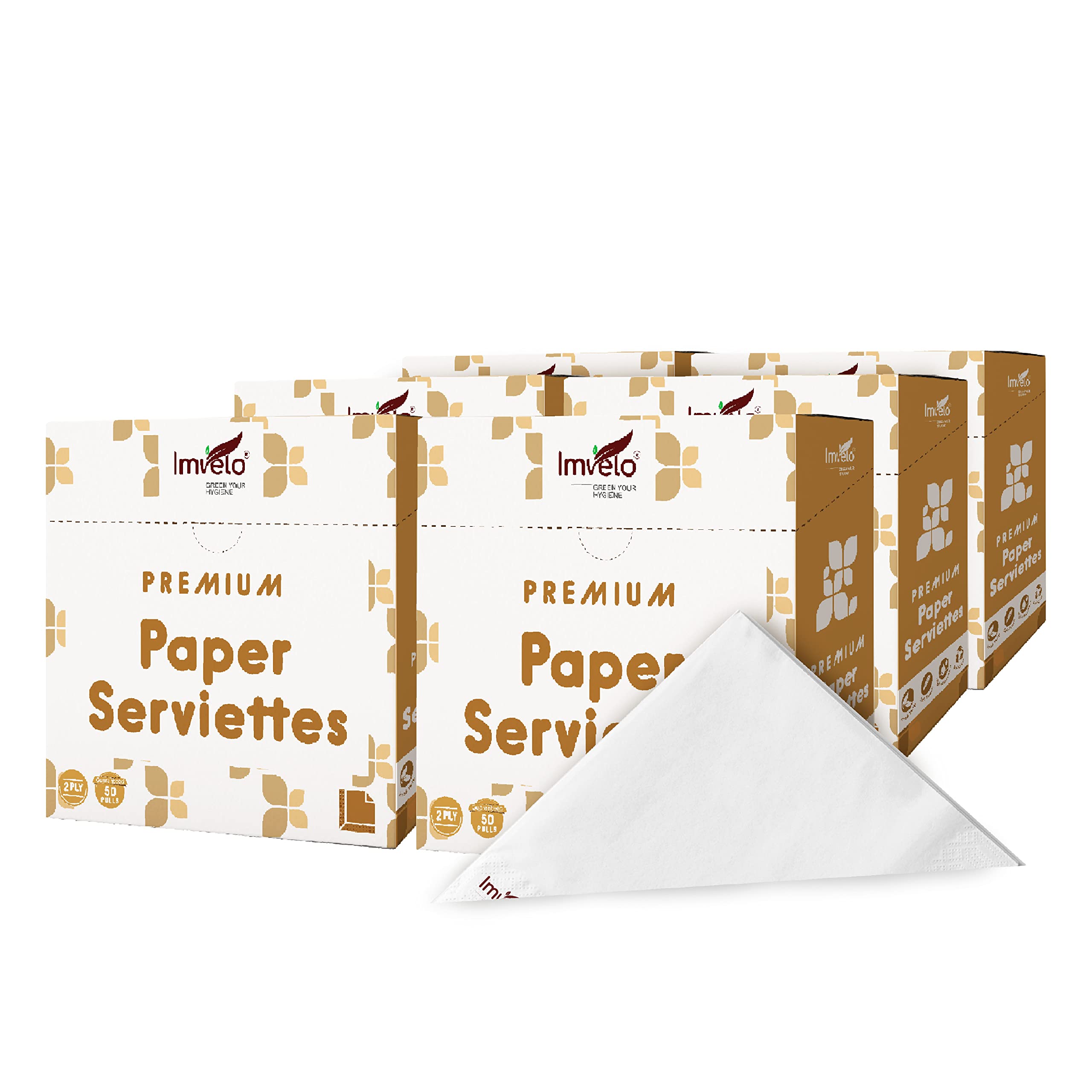 Imvelo Green Your Hygiene 2 Ply Tissue Premium Paper Napkins | Pack of 6, 50 Pulls Each | Natural Virgin Pulp | Highly Absorbent Napkins Paper Tissue | Ultra Soft & OBA Free| Paper Napkins for Home (B0C5MW3HHF) Amazon Price History, Amazon Price Tracker