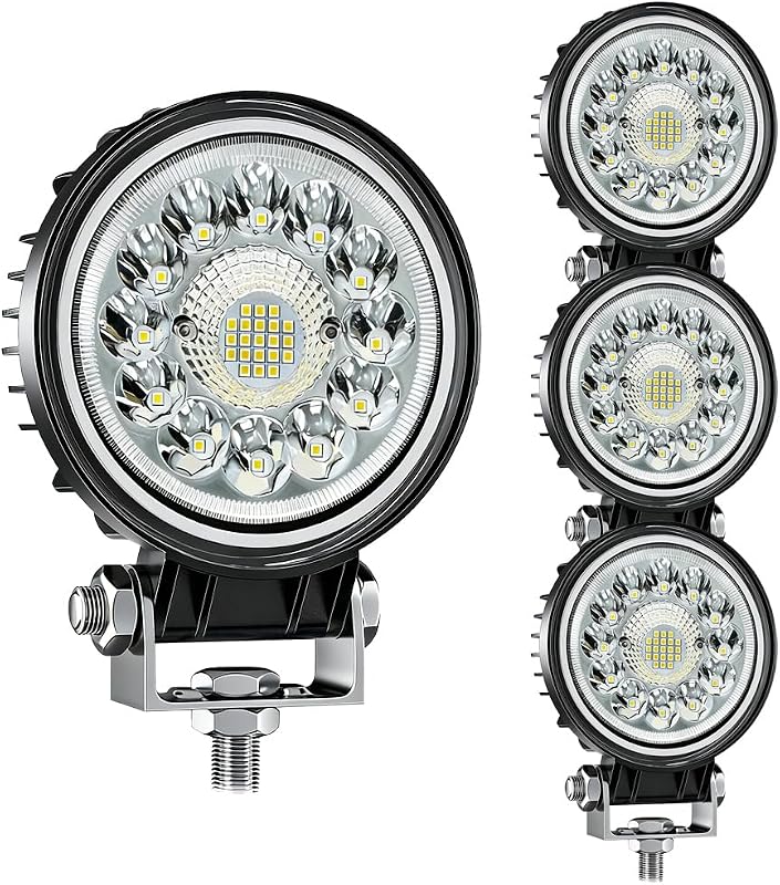 Kit com 4 faróis auxiliares LED Vcoifjz 99 W, 10,16 cm, 12 V/24 V – Feixe amplo