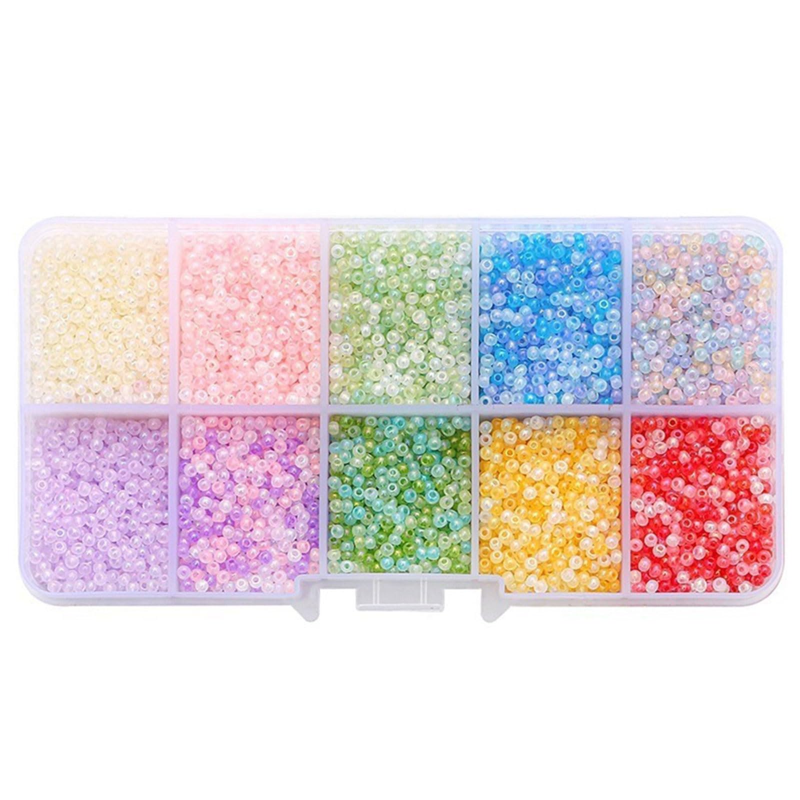 Tfaoys A Ssorted Color Craft Beads With 10 Section Bead Storage Case For Bracelets Necklaces Jewelry Crafting Project Nd Clothing Embellishment Plastomer Craft Beads