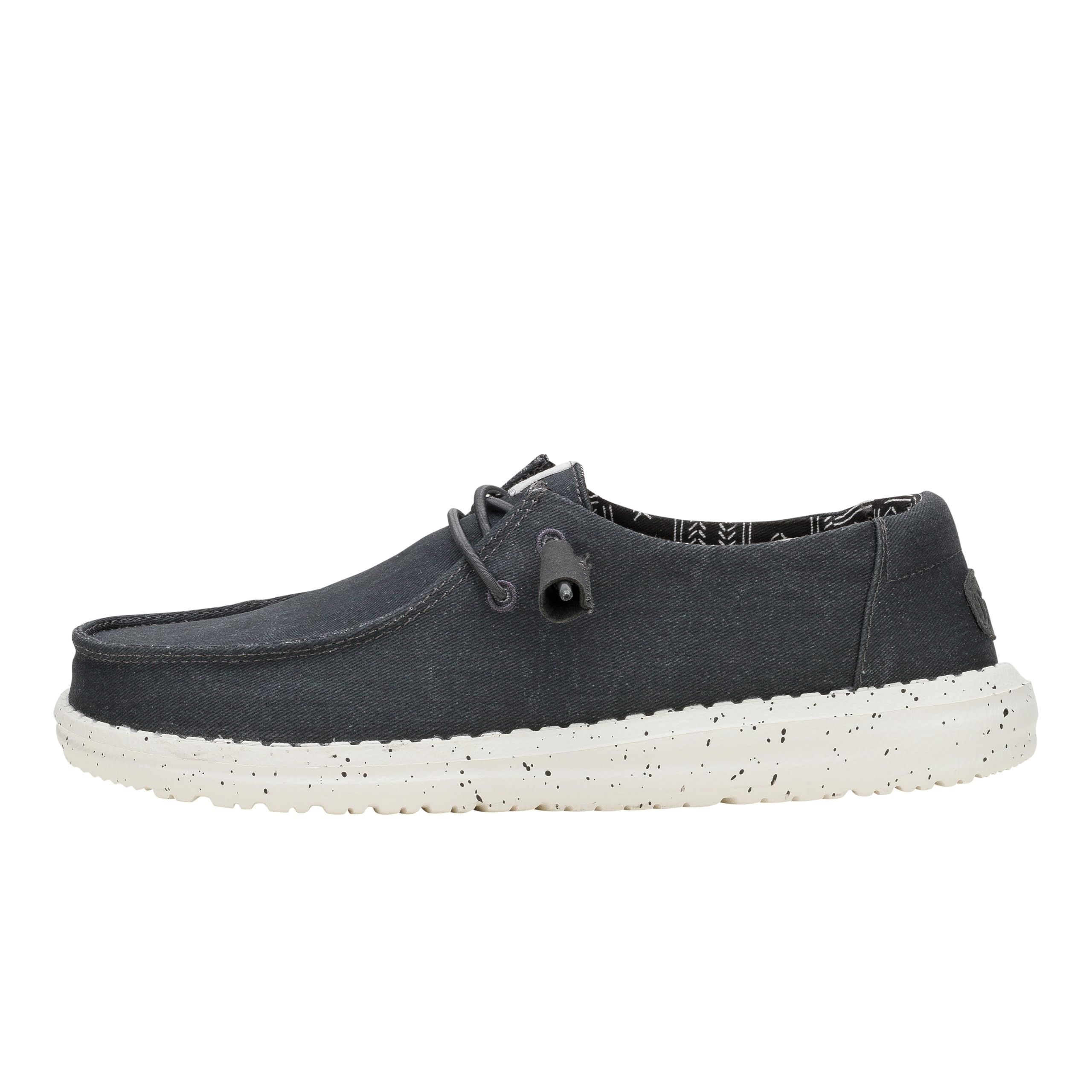 HEYDUDE - Wendy Stretch Canvas - Baskets pour Femme - Chaussons avec Semelles Confortables - Style Mocassin, Black/​White, 36