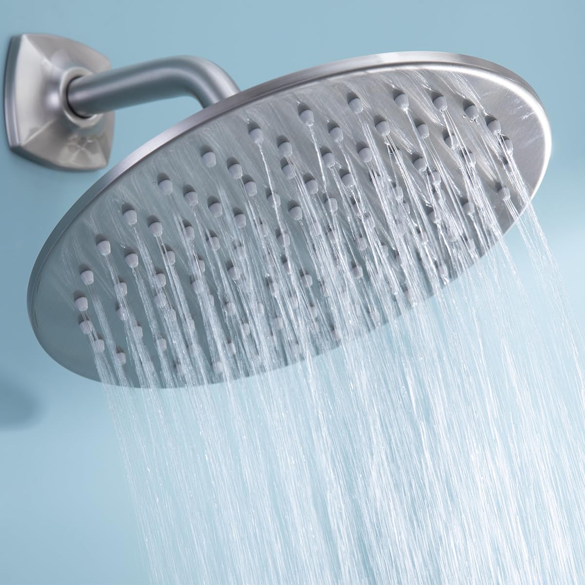 RANDOM 10 Inch Rain Shower Head - High Pressure Brushed Nickel Stainless Steel Rainfall Showerhead