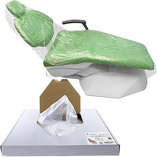 125PCs Dental Chair Covers by VASTMED | Clear Dental Chair Covers Sleeve for Covering Chair | Waterproof Plastic Cover Sleeves to Cover Back and Headrest