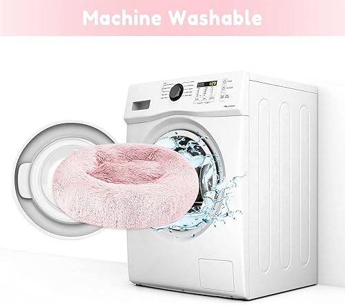 Miniatura 6 de Western Home - Cama para perros y gatos de piel sintética, cama relajante original para mascotas pequeñas, medianas y grandes, antiansiedad, dona,