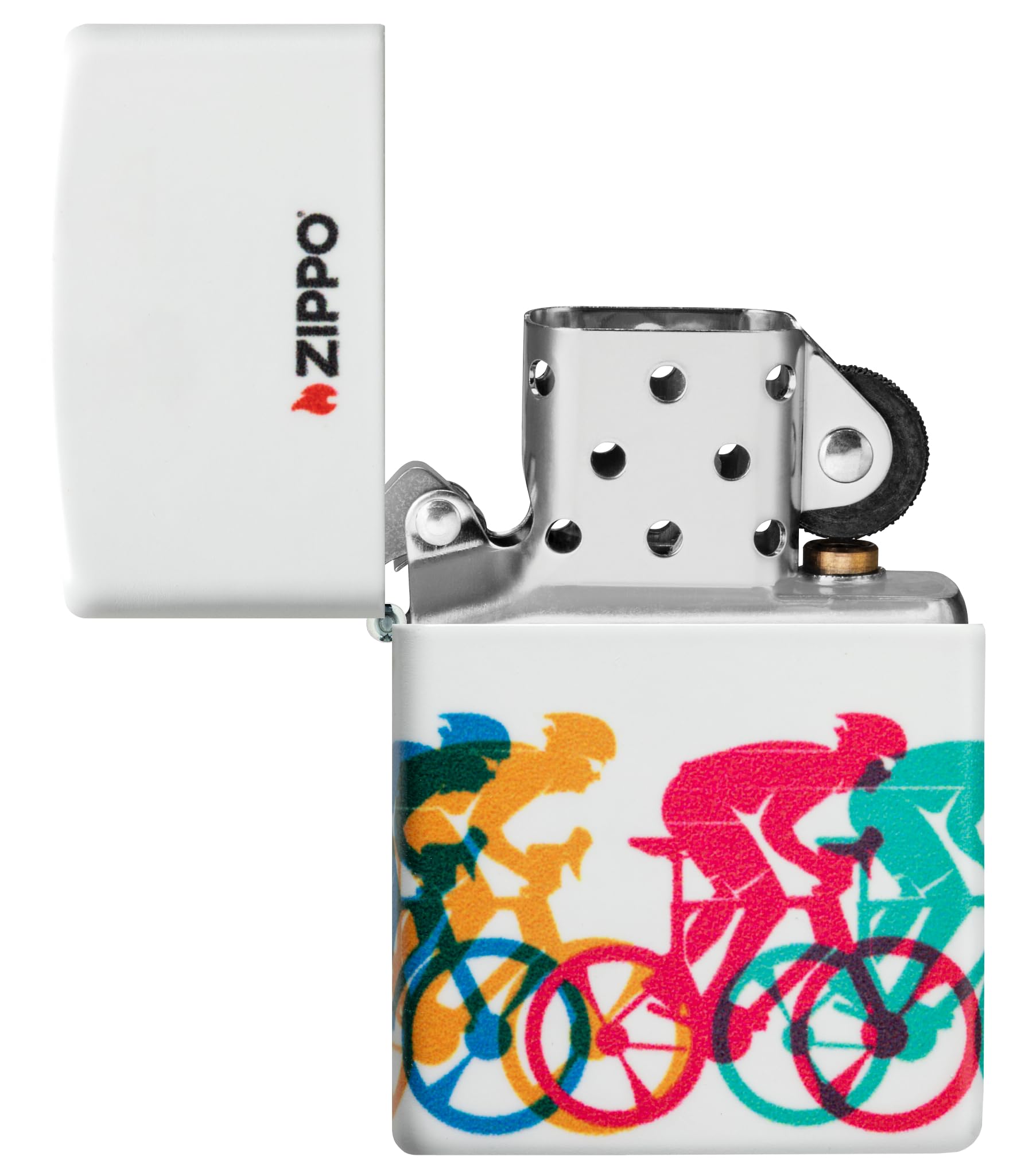 Zippo Sturmfeuerzeug Bicycle Race 540° Color Image Nachfüllbar Wiederverwendbar Windfest