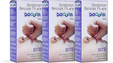 Docura No Bite | Anti Nail Biting and Thumb Sucking Solution for Kids | Pediatrician-Approved Bitter Formula | Safe for Toddlers and Children | Easy Brush-On Application | 9 ml (Pack of 3)