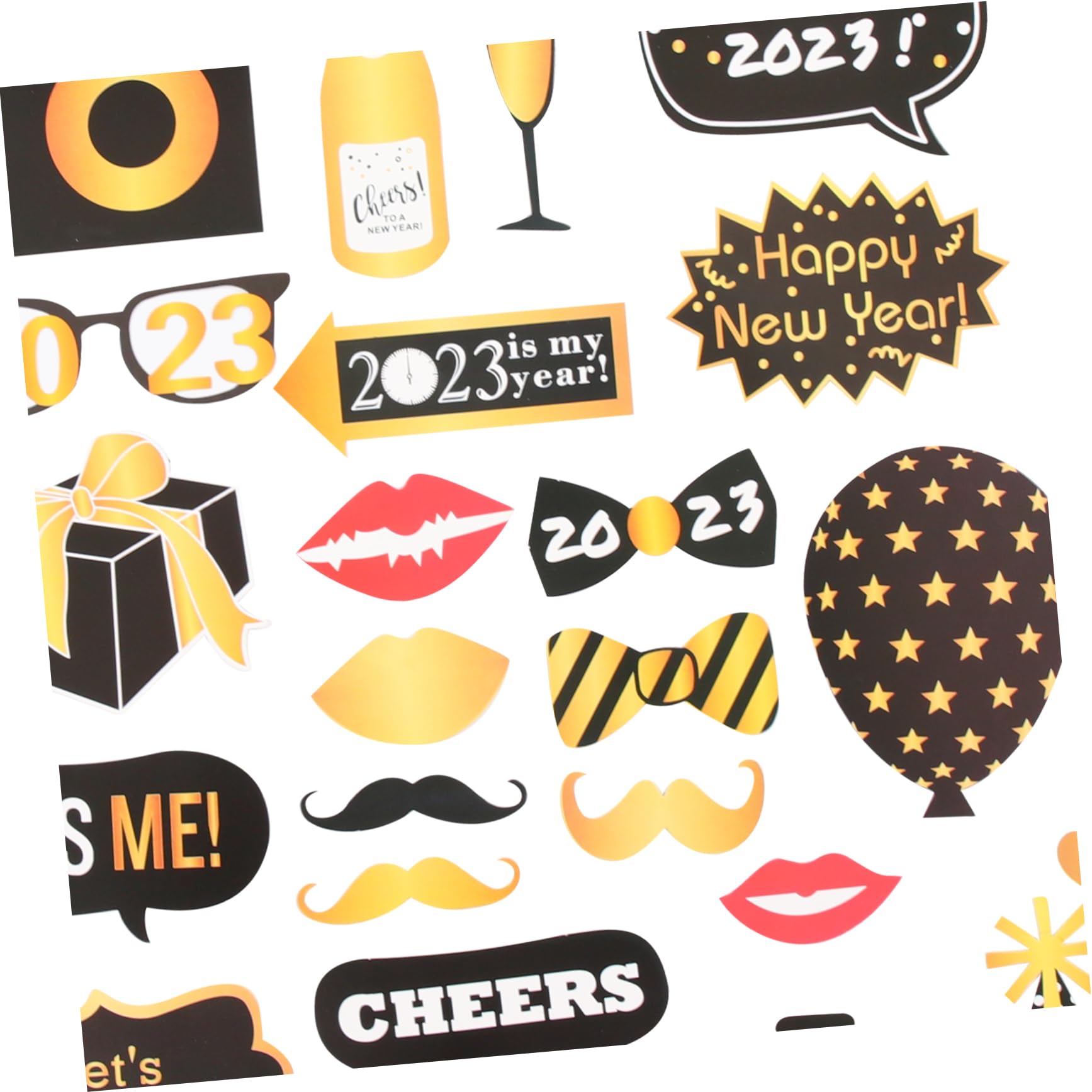 Amosfun 4 Ensembles Accessoires De Photographie 2023 Accessoires pour Invités pour Décorations De Photomaton Accessoires pour Décoration De Table De Mariage 46 pièces * 4