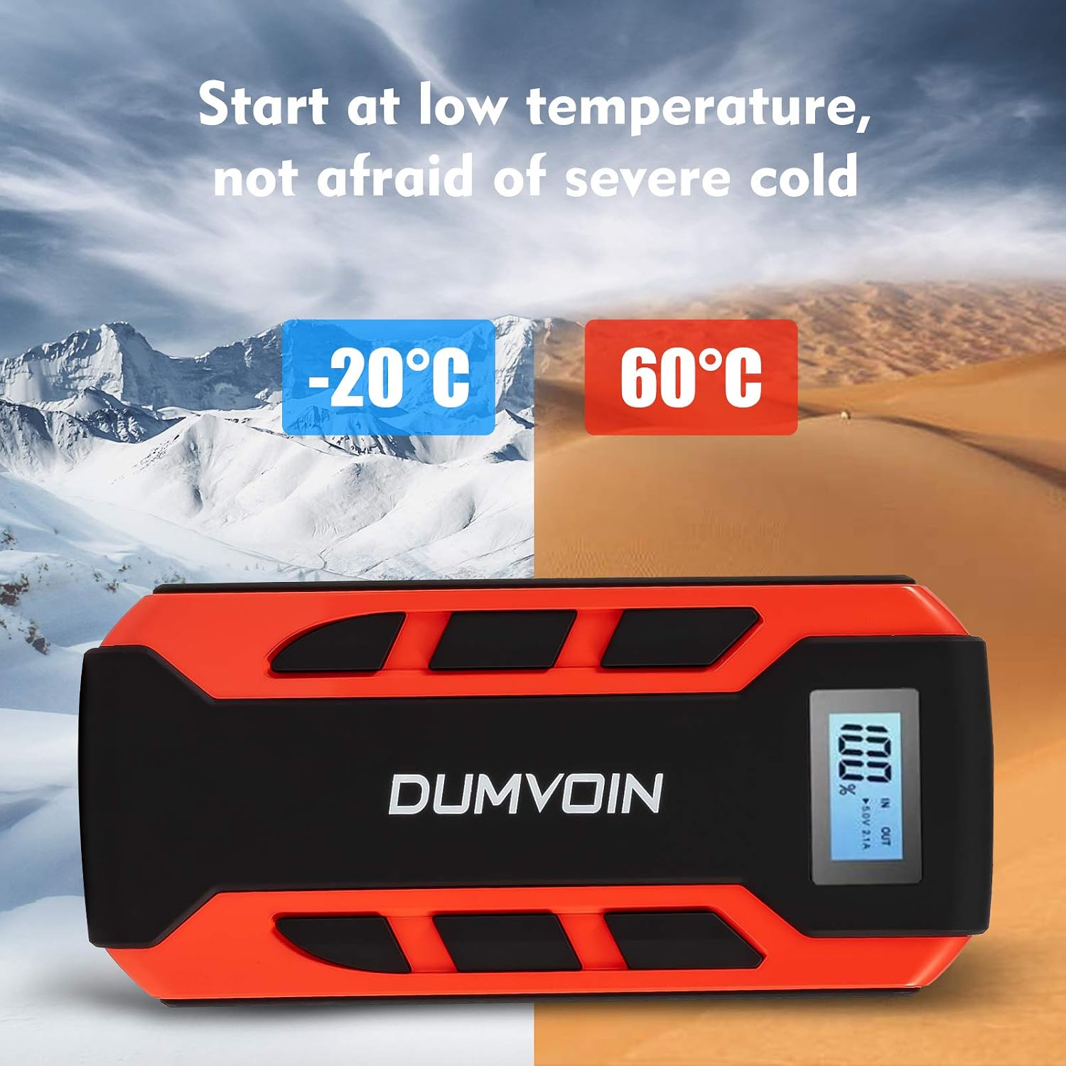 Jump Starters,1500A Peak,Auto Car Battery Jump Starter with LCD Display Battery Booster with 2 USB Smart Charger,12V Portable Battery Starter(up to 7.0L Gas,5.5L Diesel Engine)