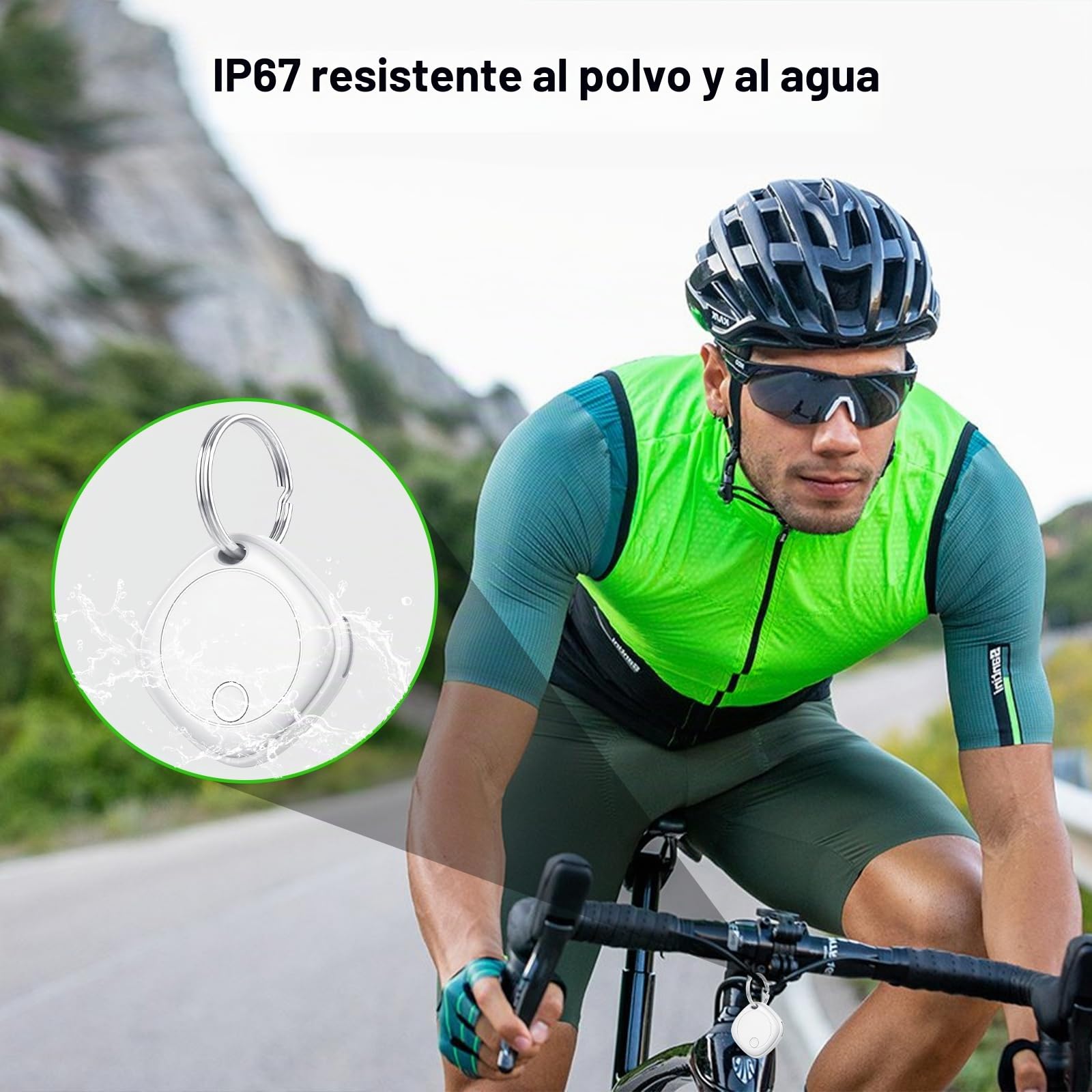 Smart Tag Tracker 2 Pack, Buscador de Objetos Bluetooth Funciona con Buscar Apple (Sólo iOS, Android no Compatible), Rastreo Mundial, Rastreador para Llaves/Equipaje/Cartera, Batería Reemplazable