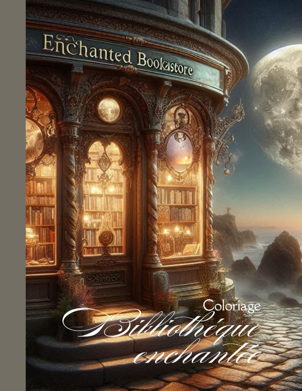 COLORIAGE BIBLIOTHEQUE ENCHANTEE: 50 pages à colorier de bibliothèques enchantées - livre de coloriage pour adultes et enfants