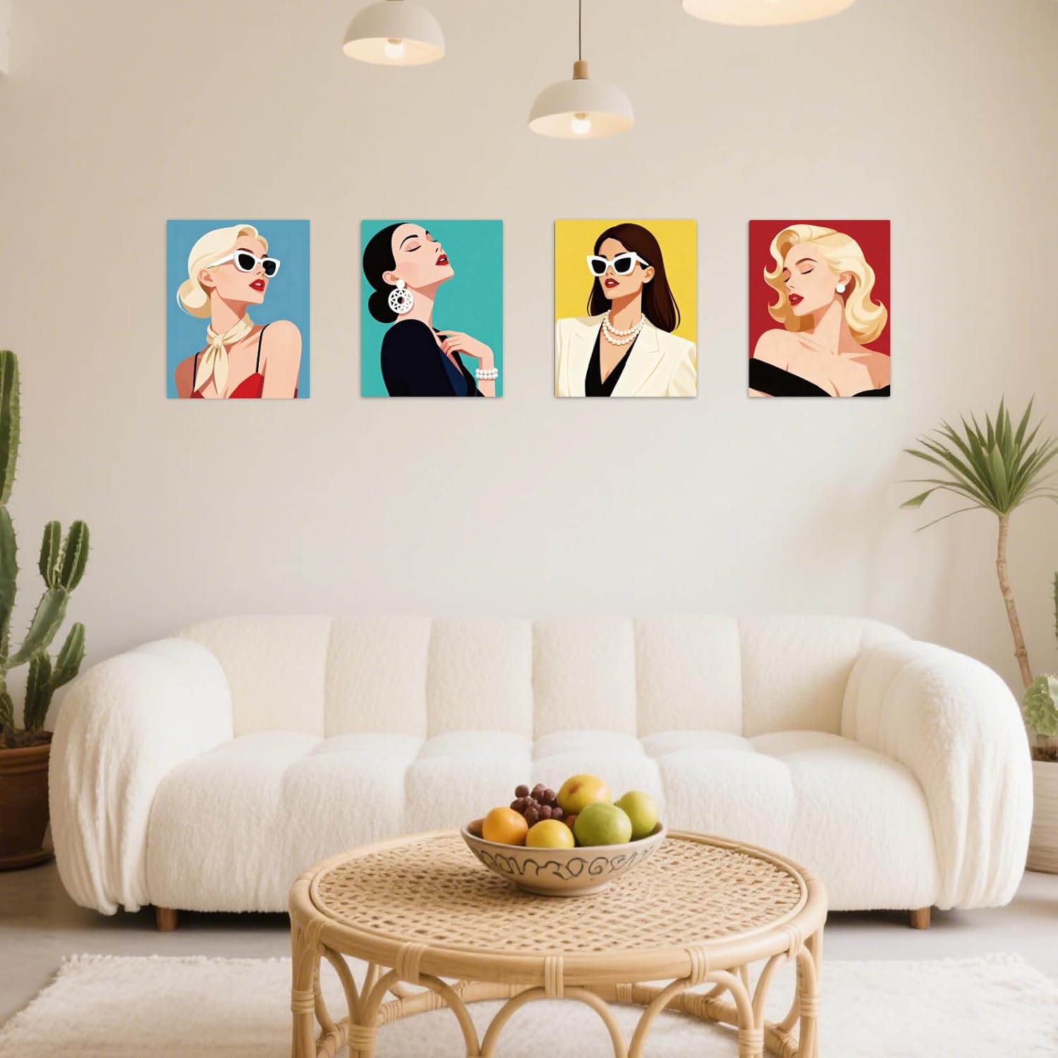 MAYJOYDIY 12 Pcs Modern Woman Pre Drawn Canvas to Painting Fashion Lady Pre Printed Canvas for Adults 9.8×7.9inch Cat-Eye Sunglasses DIY Paint Art Board Supplies for Beginners, Party Favor