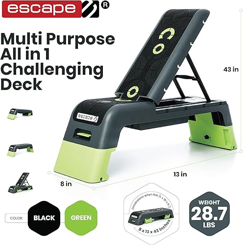 Miniatura 6 de Escape Fitness Deck V20 Workout Platform or Adjustable Bench - BlackGreen
