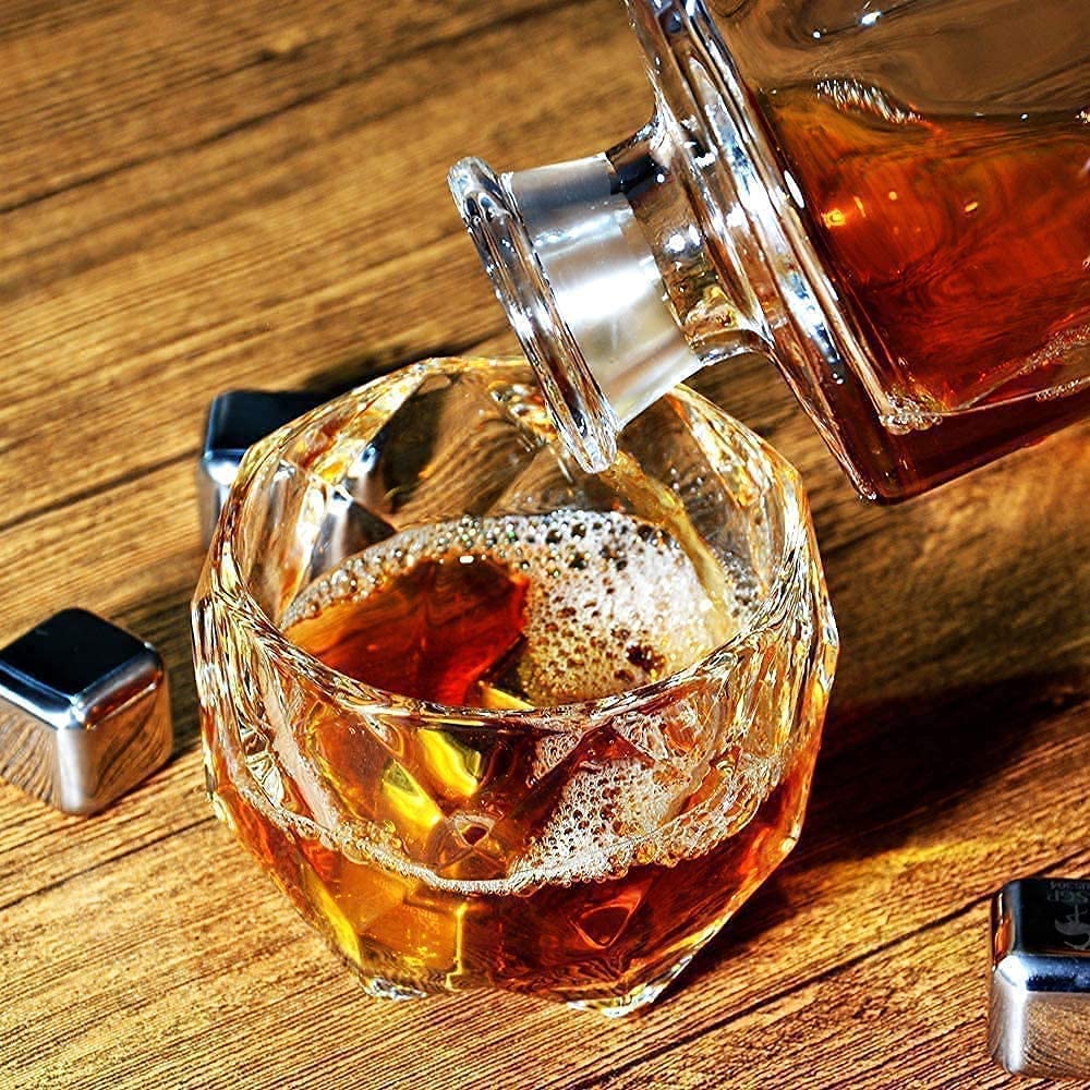 ROSEFINCH Crystal Whiskey Glasses Set of 6 pcs- 300 ml Bar Glass for Drinking Bourbon, Whisky, Scotch, Cocktails, Cognac- Old Fashioned Cocktail Tumblers Clear 2