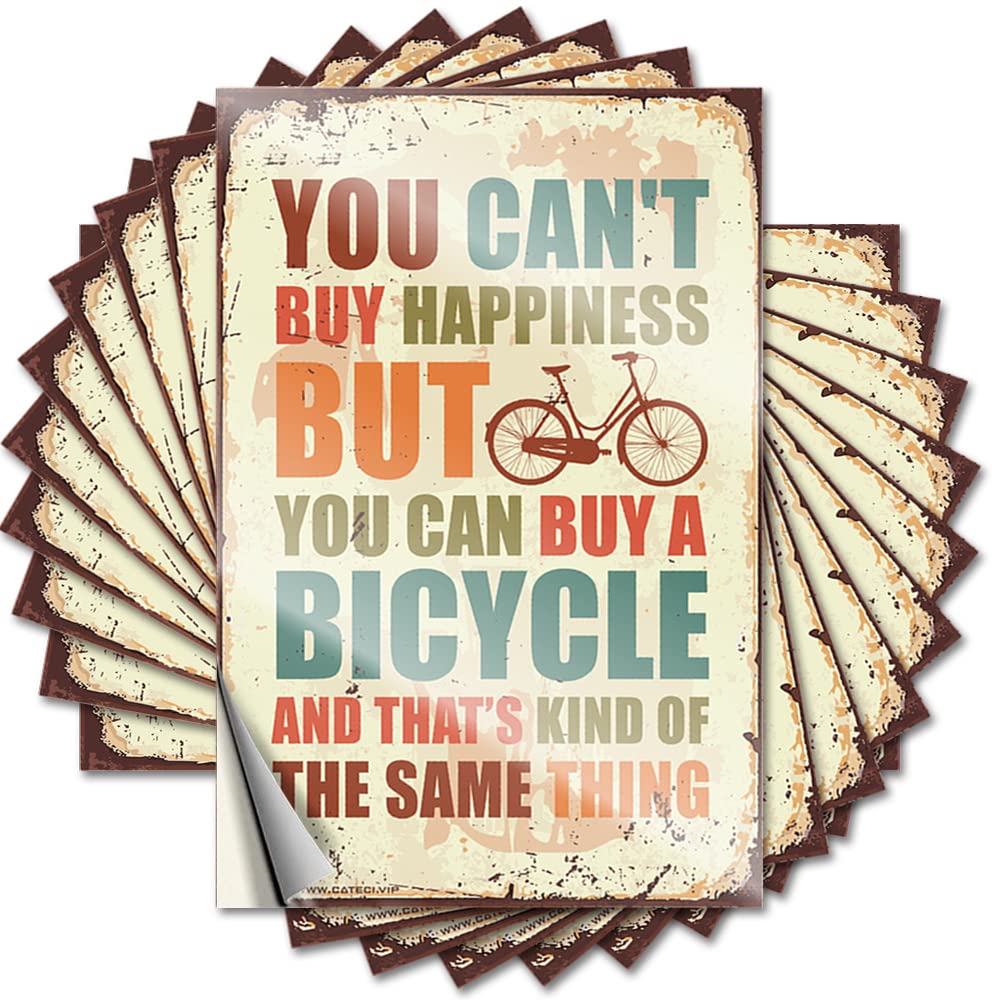 Funny Car Stickers You Can't Buy Happiness But Can A Bicycle Funny Sticker 10 Pcs Cave Man Bar Tool Stickers(12X18CM)