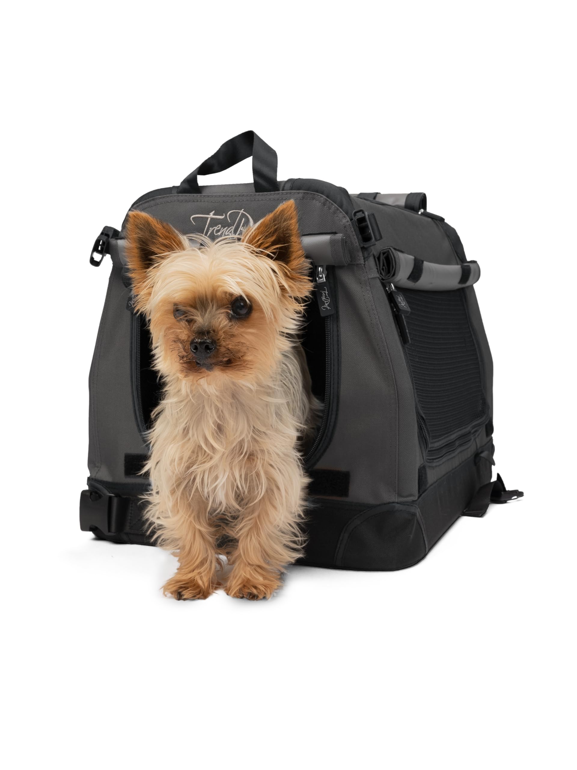 TrendPet TPX-Pro - Leichte, Faltbare Hundebox mit Aluminium Rahmen (grau, L 50 x B 35 x H 35 cm)