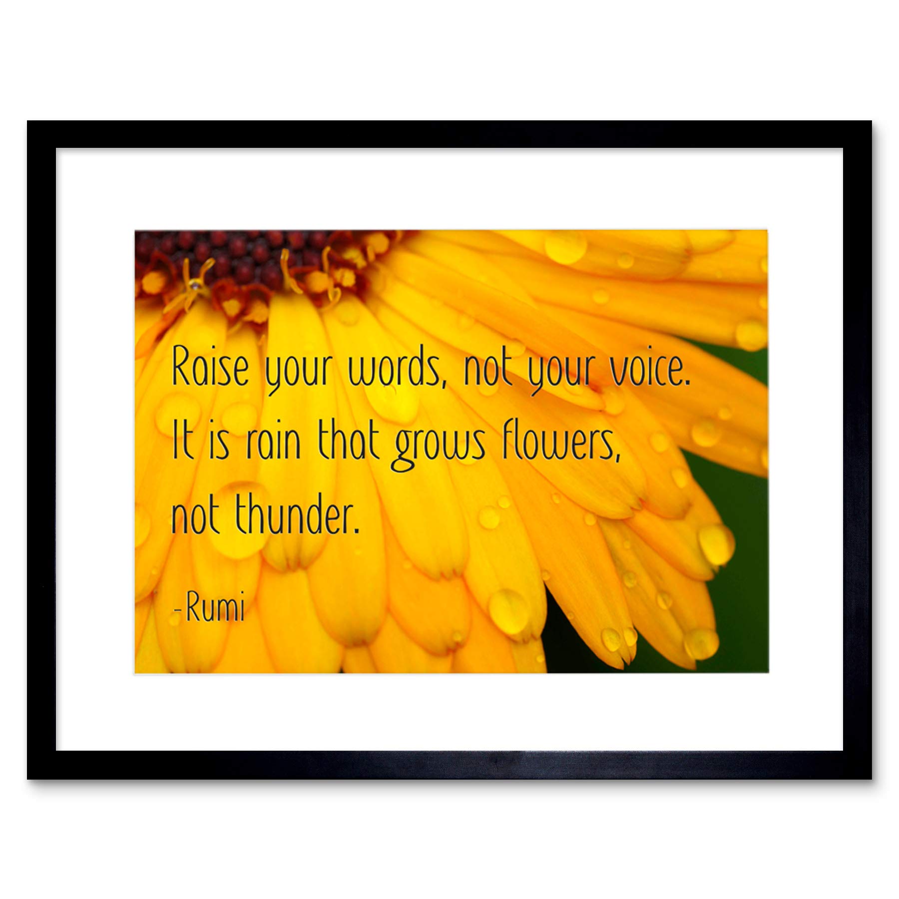 Wee Blue Coo Quote Typography Words Voice Thunder Rumi Framed Wall Art Print