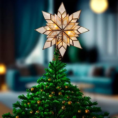Miniatura 13 de Estrella Kurt Adler para árbol de Navidad con 10 luces transparentes y 1 foco de repuesto.