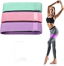 Fabric Resistance Band - Loop Hip Band for Women & Men for Hip, Legs, Stretching, Toning Workout. Mini Loop Booty Bands for Glutes, Squats Exercise Usable in-Home & Gym. (Set of 3)