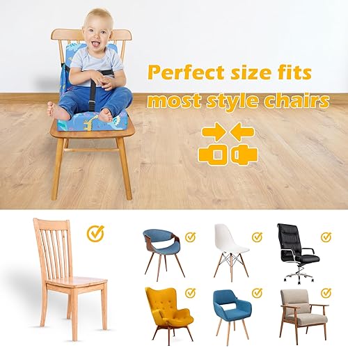 Miniatura 6 de HOSEASCA - Asiento elevador para mesa de comedor, asiento elevador para mesa, silla alta portátil de 12.6 x 3.34 pulgadas para viajes, asiento