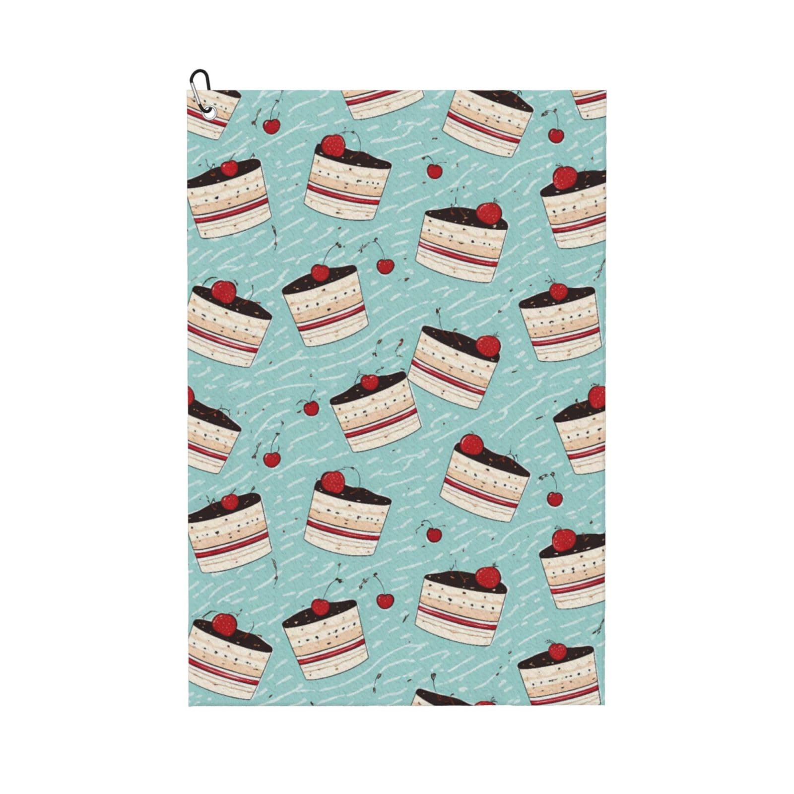 Oudrspo Adorable Cake Fun Pattern Multi-Functional Golf Towel | Absorbent Quick Drying 16x24in