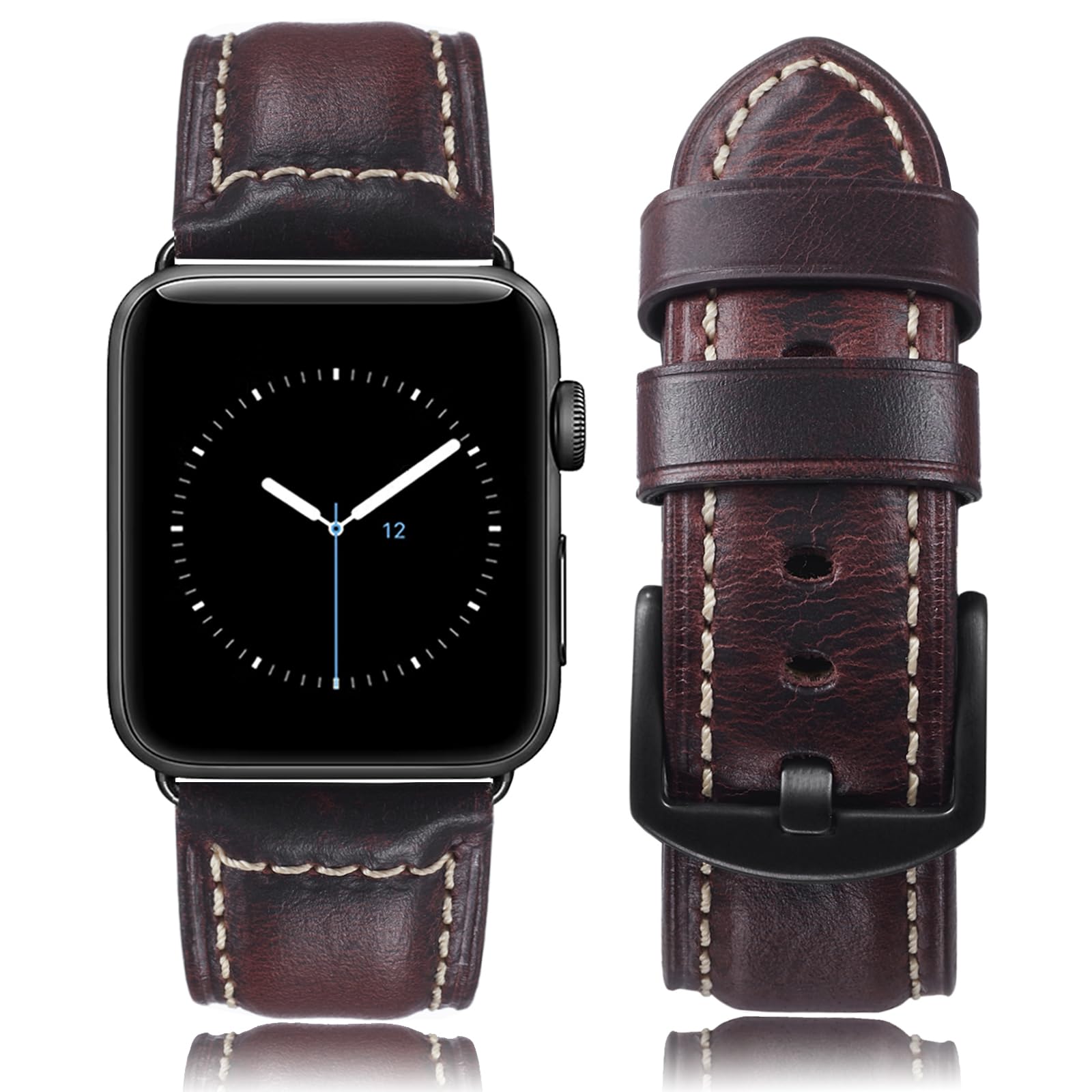【LLOYD】Apple Watch Premium Leather Strap & Debuckle Set Apple Watch Band - Wood & Leather Bands - All Series | JORD