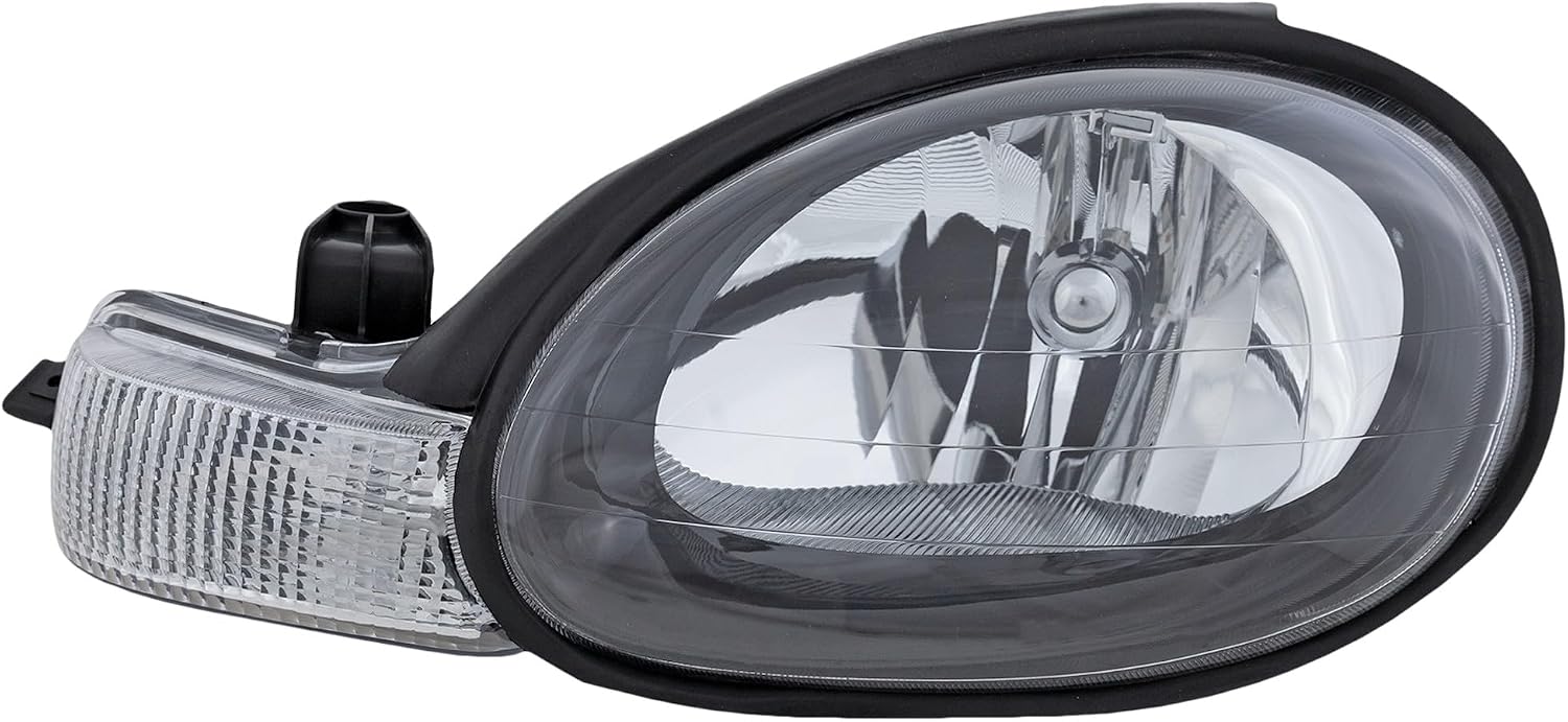 Compatible with 00-02 Neon Black Bezel Headlight Headlamp Front Head Light Lamp with Bulb Left Driver Side