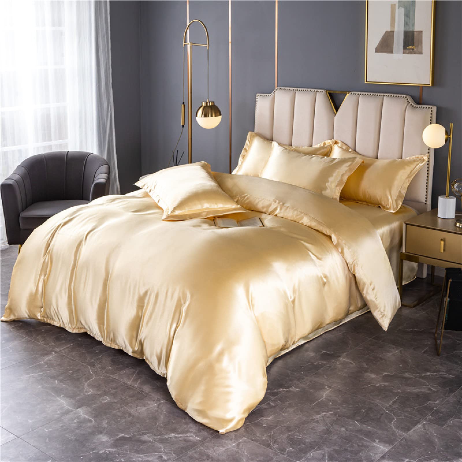 Housse de couette 220x240 drap taies d'oreiller parure de lit complète