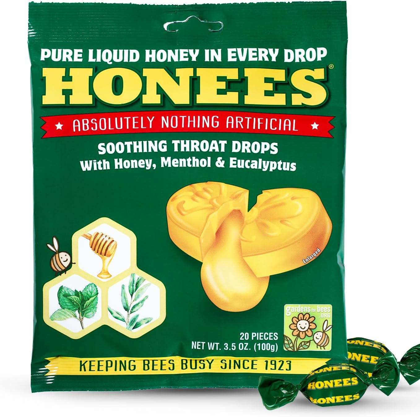 Original Honey Menthol Cough Drops, 20 Count Bag