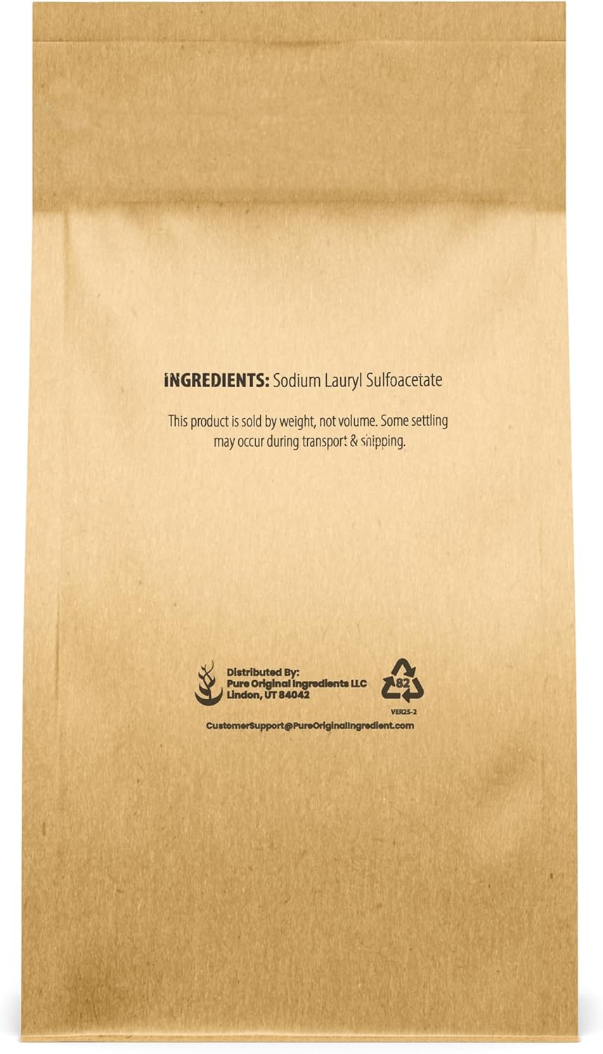 Pure Original Ingredients Sodium Lauryl Sulfoacetate (SLSA) (3 lb) Long Lasting Foam & Bubbles, Gentle on Skin