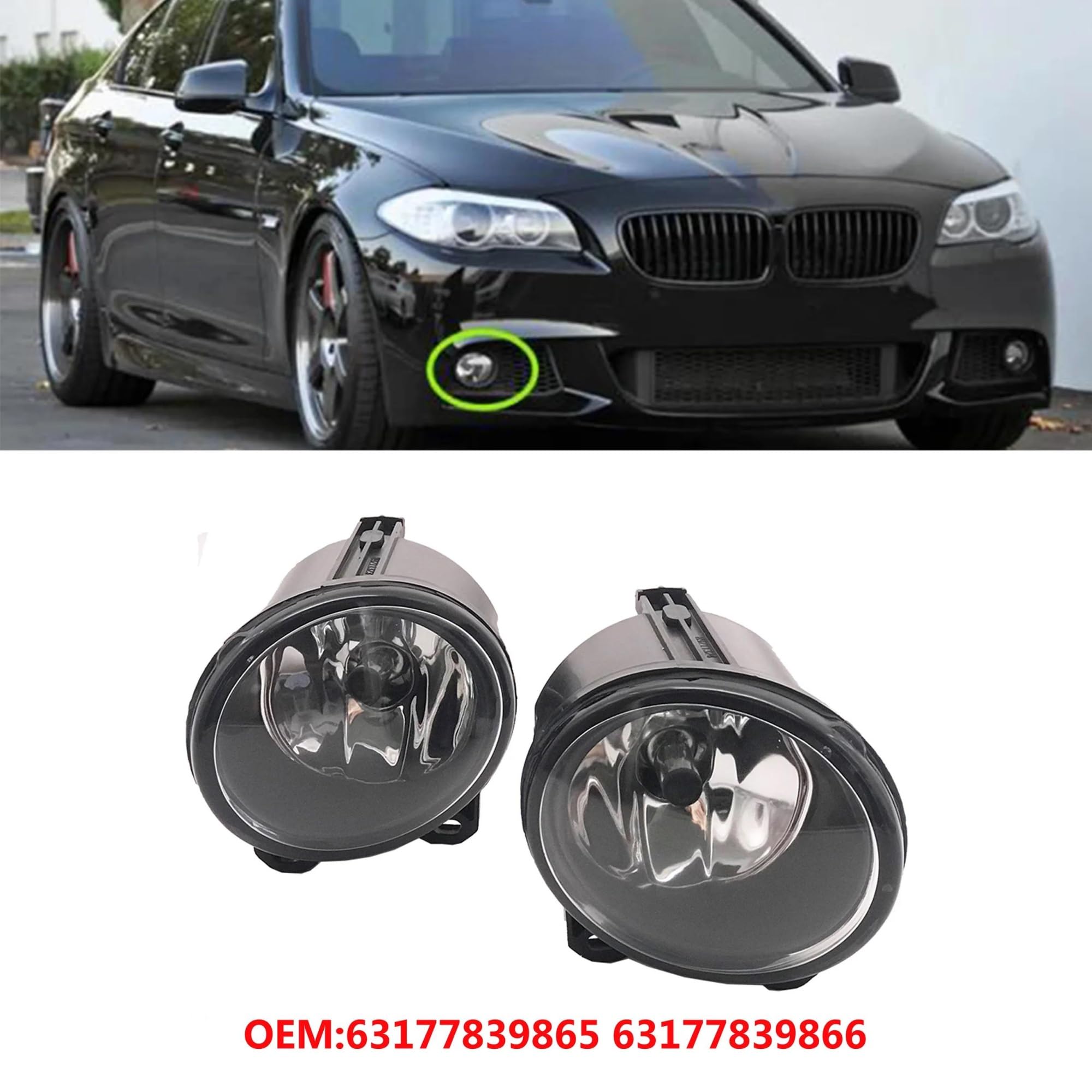 Genérico Luces Circulación Diurna Coche 63177839865 63177839866 Para Parachoques Delantero Luces De Conducción Faros Antiniebla Para E92 E93 F07 F10 F22 F23 Para M3 Para M5