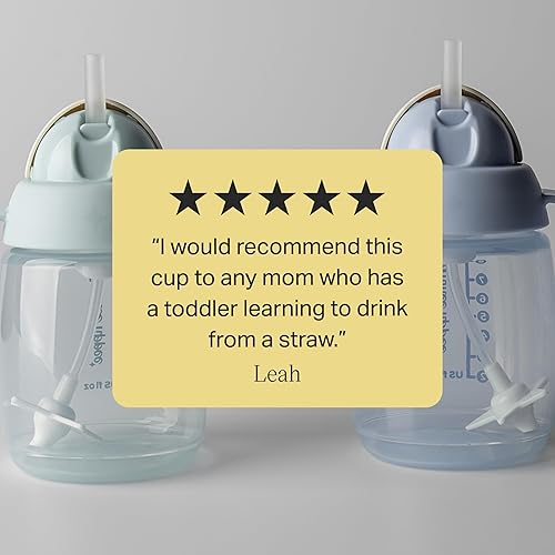 Miniatura 5 de Tommee Tippee Starter - Vaso para sorber de 10 onzas para bebés y niños pequeños, con popote con peso de silicona y asas de fácil sujeción, sin BPA,