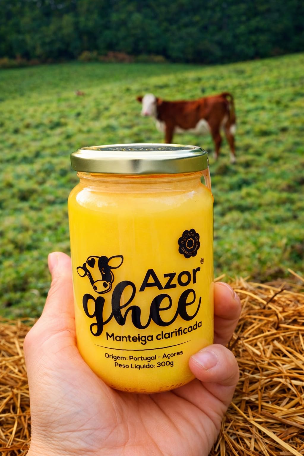AzorGhee Ghee Premium Artesanal de las Azores 300 gr Mantequilla Clarificada 100% Natural Sin Lactosa Sin Caseína Sin Aditivos