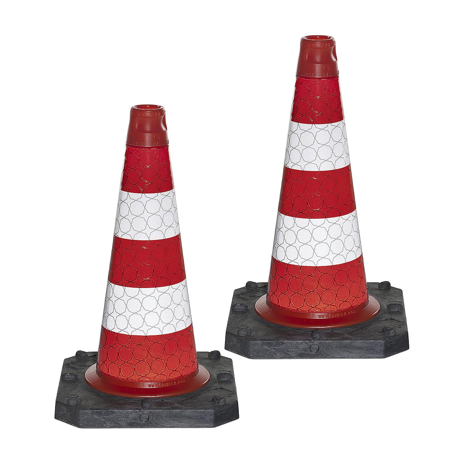 Moravia | Cône de signalisation | Lot de 2, modèle rétro-réfléchissant, hauteur 750 mm