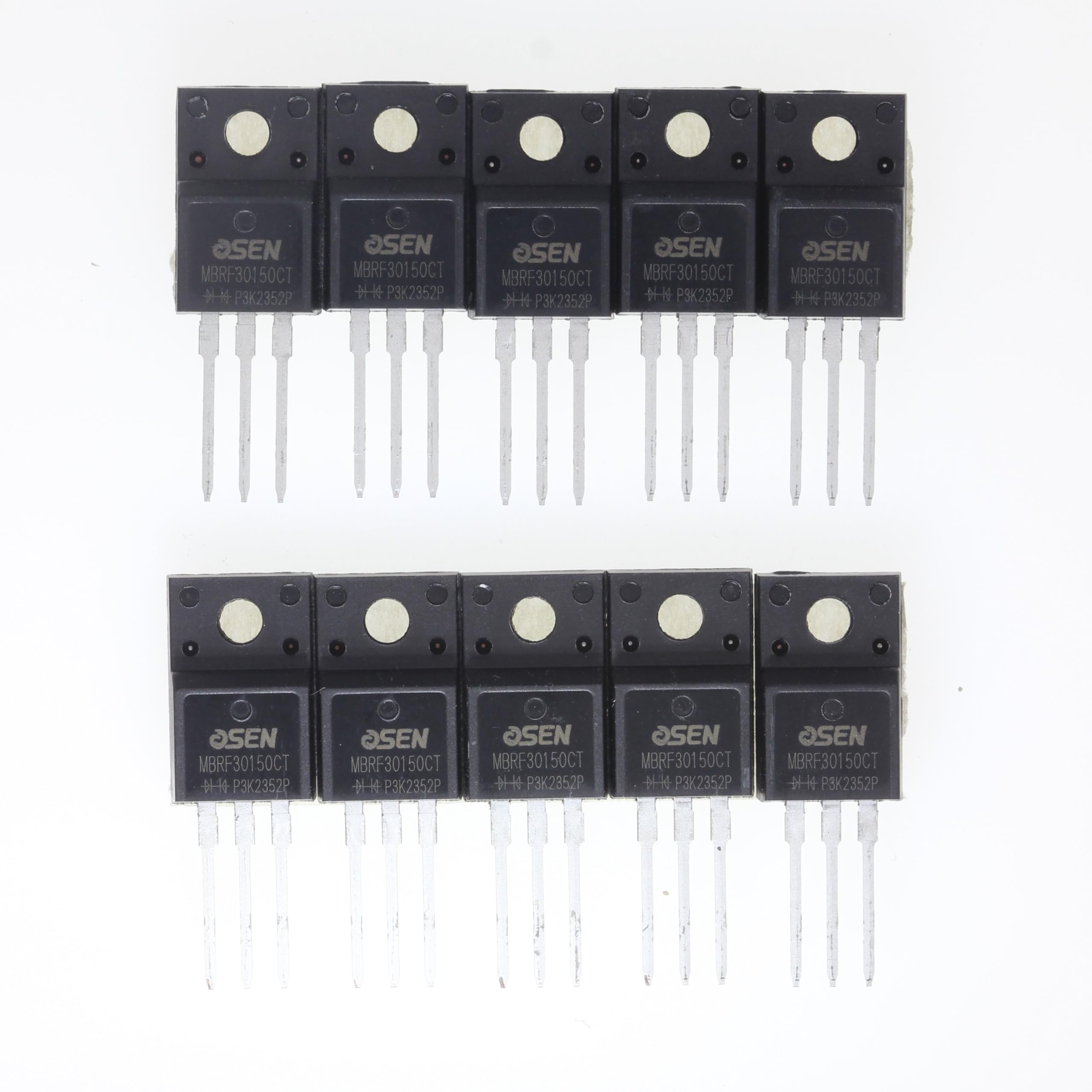 (Confezione da 10) MBRF30150CT (MBRF30150 MBR30150) 30A 150V TO220F Raddrizzatore Schottky di potenza con incapsulamento in plastica