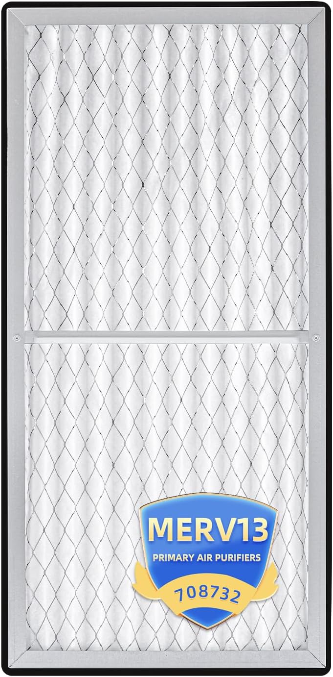 24x12x1 Electrostatic Outer Air Filter Compatible with JET AFS-1000B AFS-1000C 708732 708620B Air Filtration Systems,with Sealing Sponge Tape 2-Pack