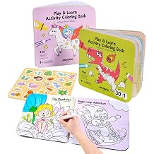 Jar Melo Coloring Books for Kids Ages 4-8, Dinosaur & Princess, 2 Pack