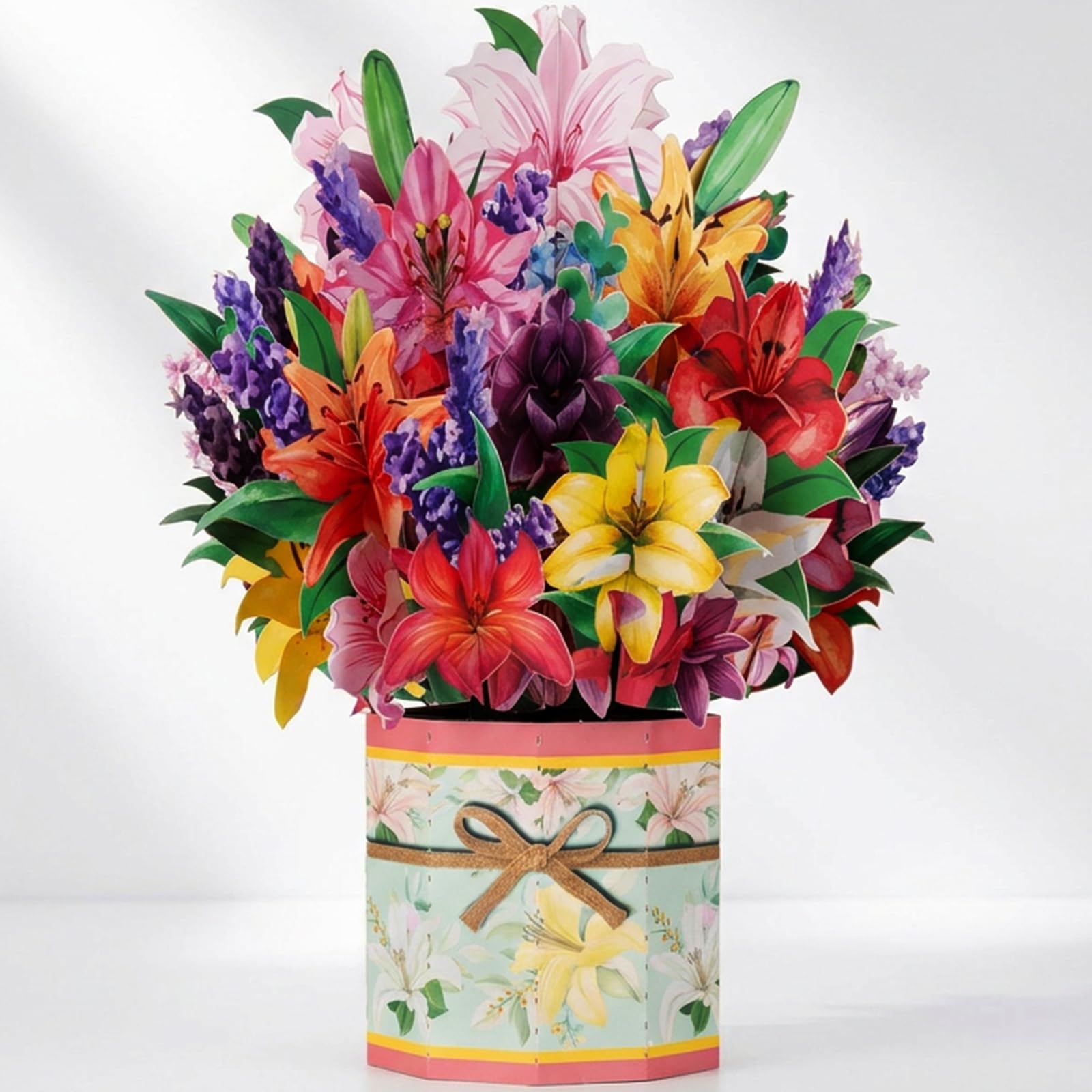 Birthday Cards for Women - 3D Pop Up Lily Flower Greeting Card Set with Envelope & Message Card, Elegant Floral Design for Her Special Day