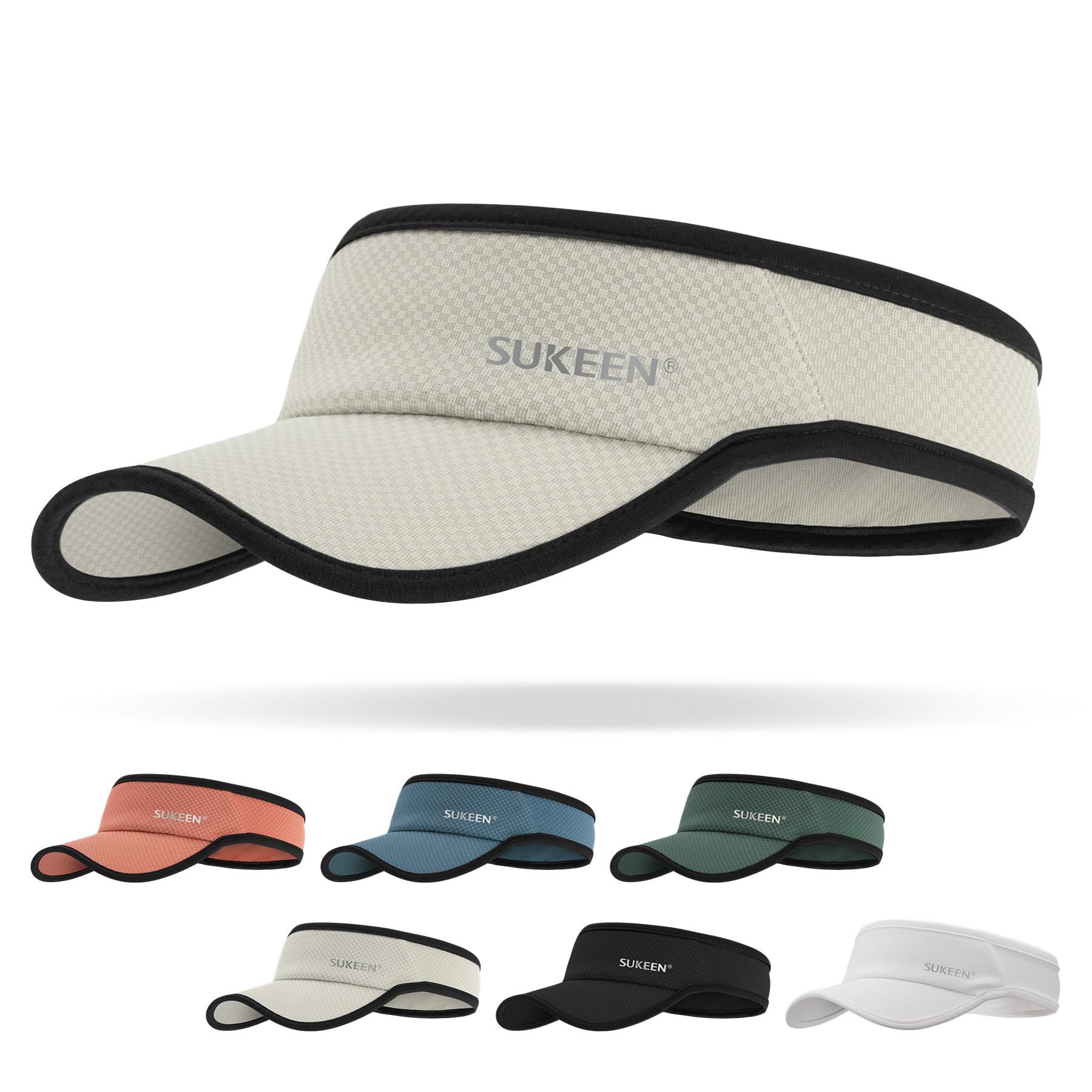 SukeenSport Performance Visor hat for Women Men,Lightweight Sun Hats Packable Empty Top Cap for Sun Protection and Outdoor