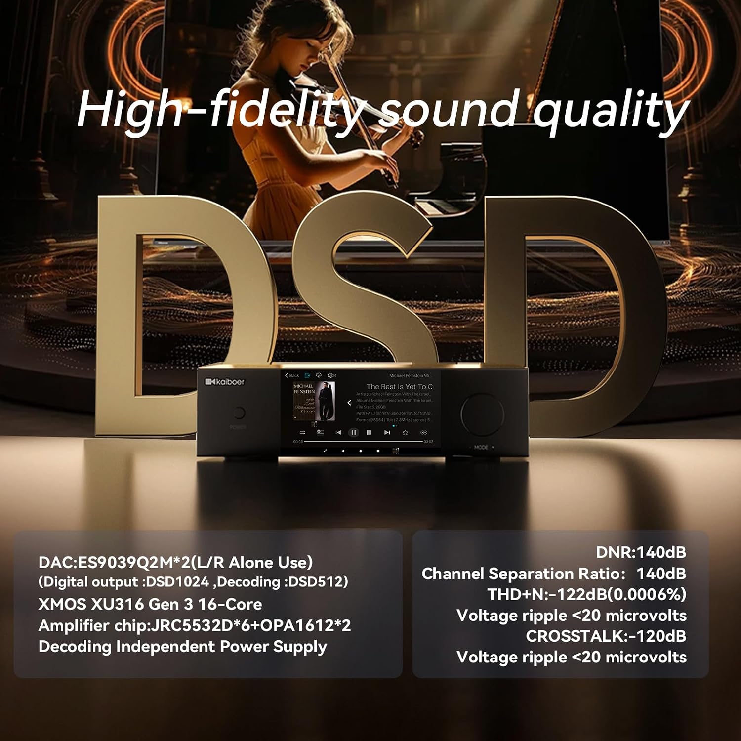 DMP-K7 Pro Streaming Media Players, Hi-Fi Music Streamer, Wireless Audio Player, Digital Music Streamer, DAC, Music Service&Streaming