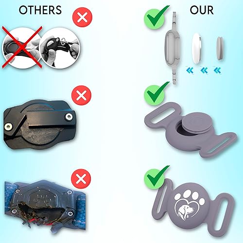 Miniatura 3 de Collar para perro Airtag, soporte impermeable para Airtag, collar de perro Apple Airtag, collar de perro resistente, ajustable, suave y reflectante